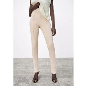 Zara Ecru Slit leggings